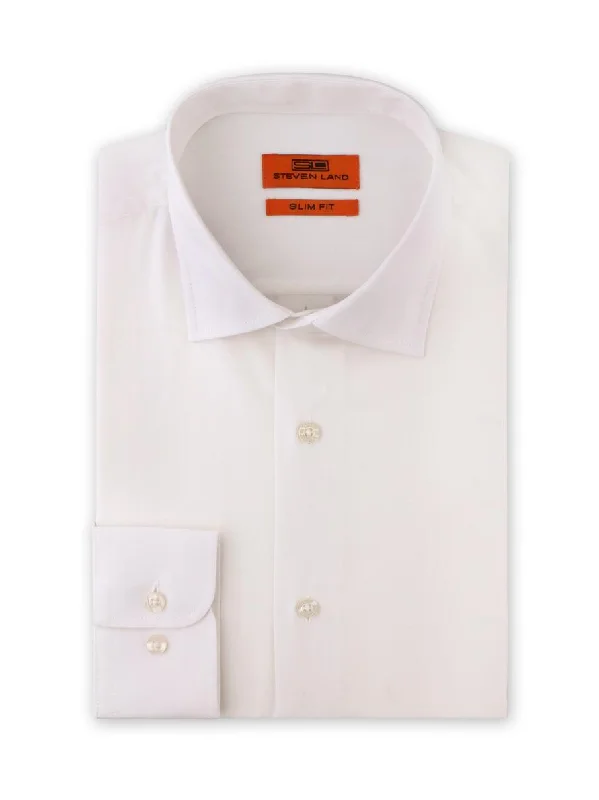 Orange Label | Cotton Blend Spread Collar with Button Cuff Shirt for Men | Eggshell