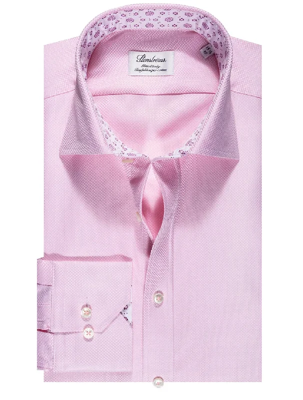 Men's Short - Sleeve Linen Casual Shirts in Light Khaki for a Breathable Summer OptionPink Weave With Inlay Slim Fit Shirt Men's Short - Sleeve Linen Casual Shirts in Light Khaki for a Breathable Summer OptionPink Weave With Inlay Slim Fit Shirt