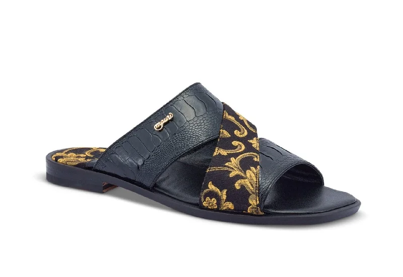 Men's sandals with a wide strap for support5140 - Black
