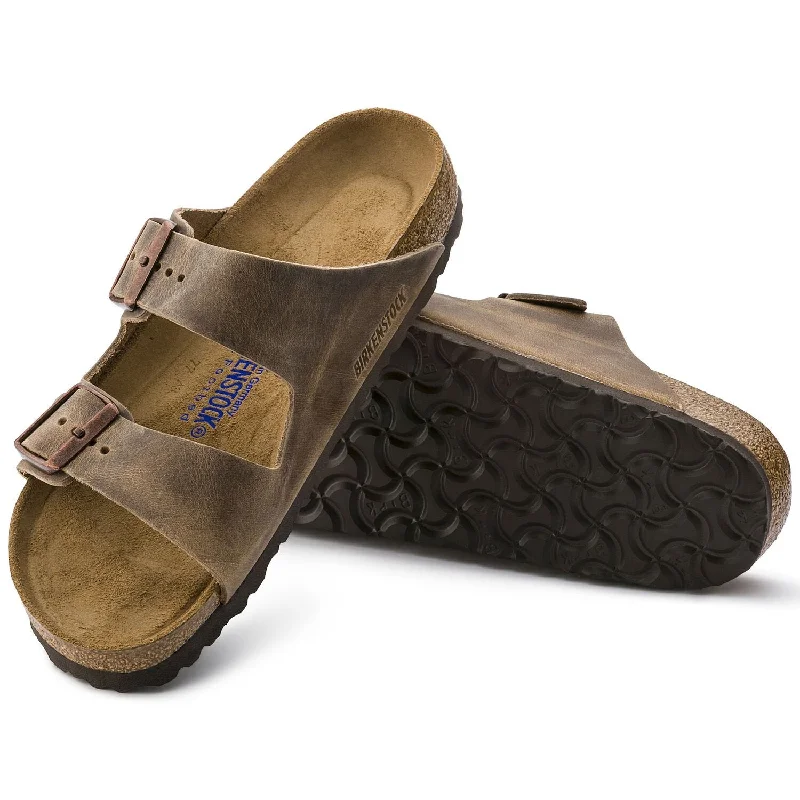 Flip - flop style men's sandals for beach wearBirkenstock - Arizona Oiled Leather Tobacco Soft 0552811 Flip - flop style men's sandals for beach wearBirkenstock - Arizona Oiled Leather Tobacco Soft 0552811
