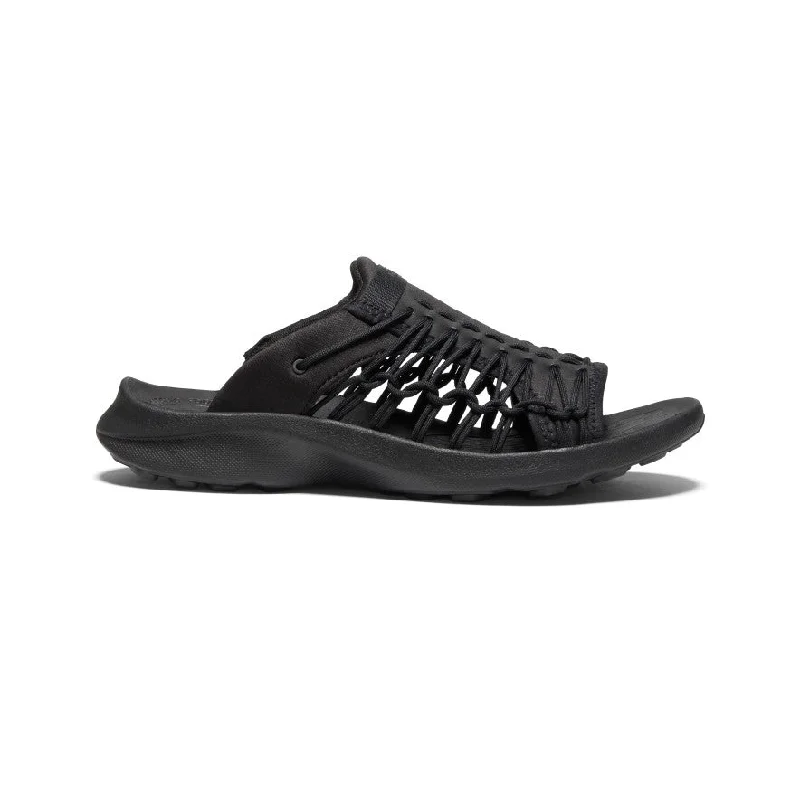 Men's leather sandals with an adjustable strapMen's UNEEK SNK Slide  |  Black/Black