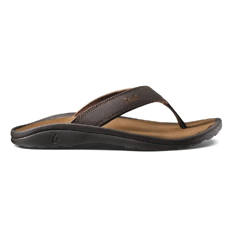 Men's sandals with a wide strap for supportOluKai Men's Ohana Dark Brown/Ray