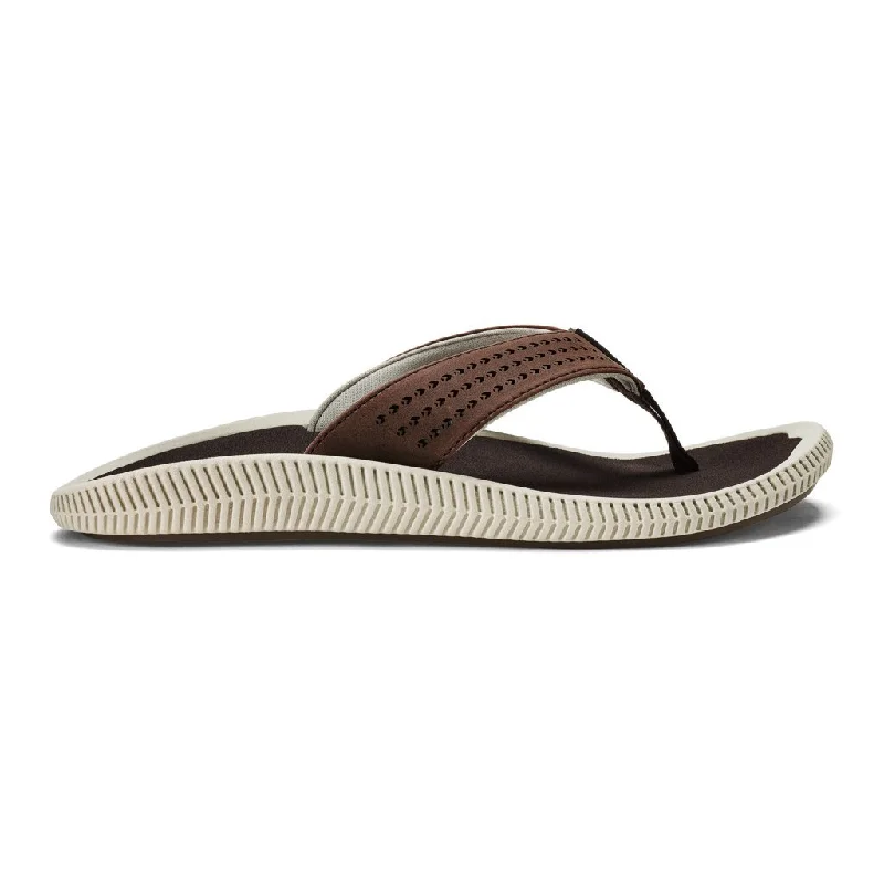 Men's sandals with a removable insole for cleaningOlukai Men's Ulele Dark Wood