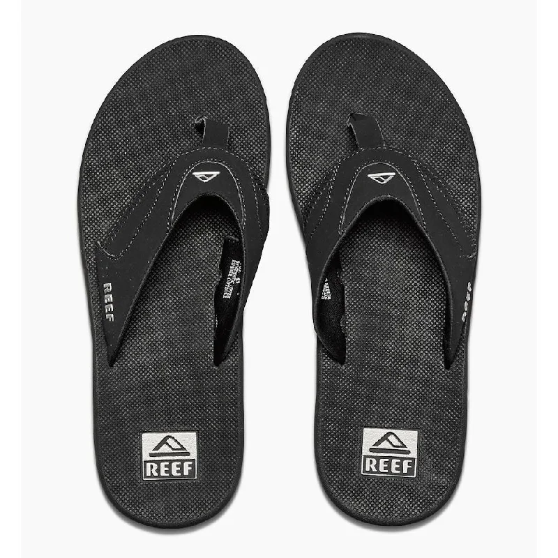 Men's sandals with a rubber sole for tractionReef Men's Fanning Black/Silver
