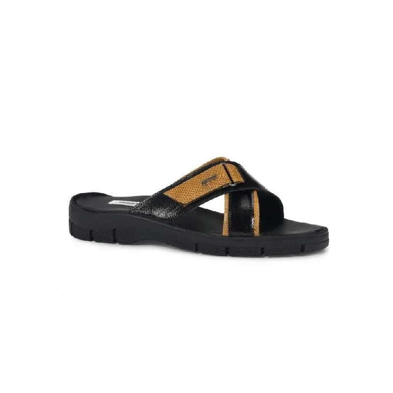 Men's sandals with a perforated leather upper for ventilationSesia 5063 Black