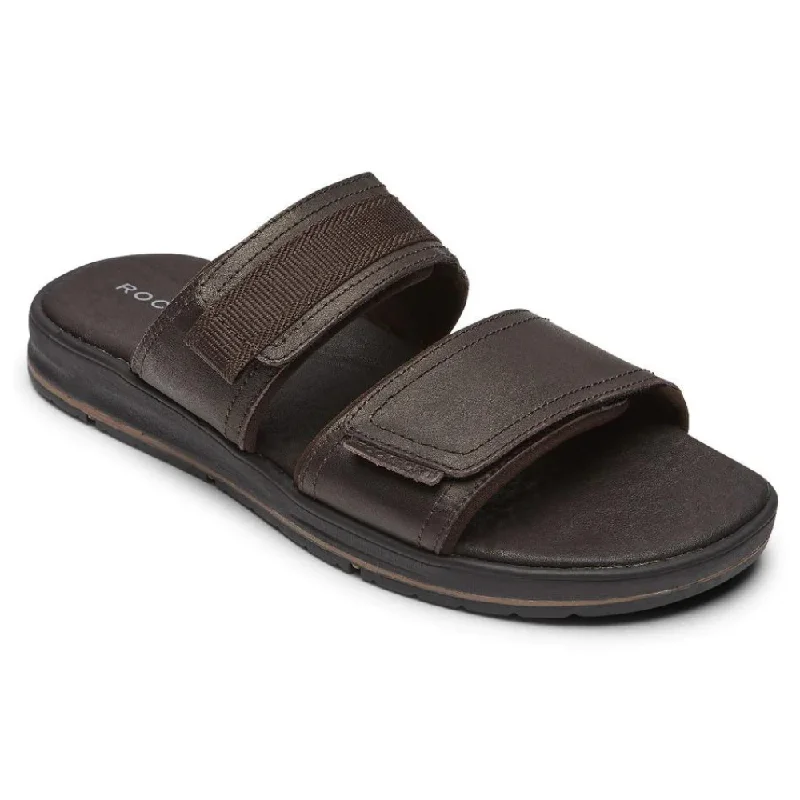 Men's leather sandals with an adjustable strapRockport Lucky Bay Dress Slide Brown Leather Sandal (Men's) Men's leather sandals with an adjustable strapRockport Lucky Bay Dress Slide Brown Leather Sandal (Men's)