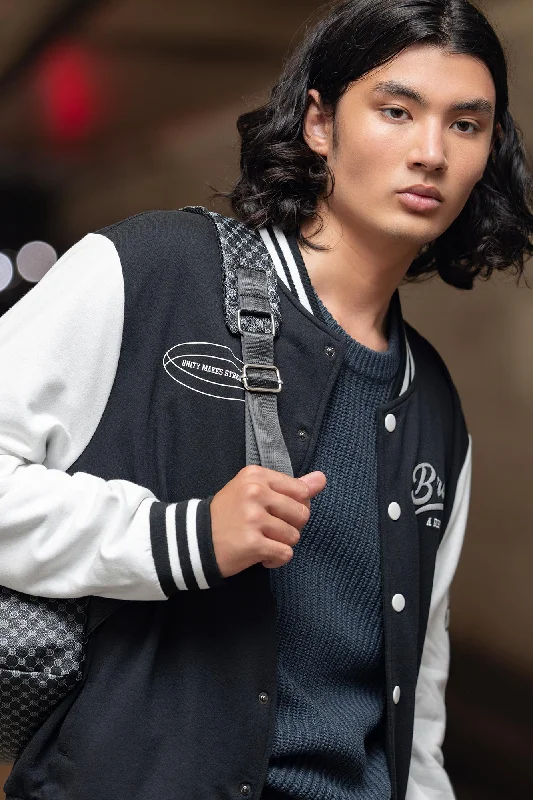 Stretch - fabric men jackets for unrestricted movement during workoutsEmbroidered Fleece Varsity Jacket Stretch - fabric men jackets for unrestricted movement during workoutsEmbroidered Fleece Varsity Jacket