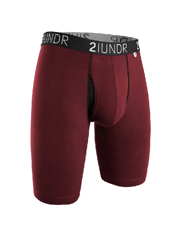 Men's boxer briefs with a low - rise style2UNDR Swing Shift Long Leg Boxer Brief Burgundy 2U01LL Men's boxer briefs with a low - rise style2UNDR Swing Shift Long Leg Boxer Brief Burgundy 2U01LL