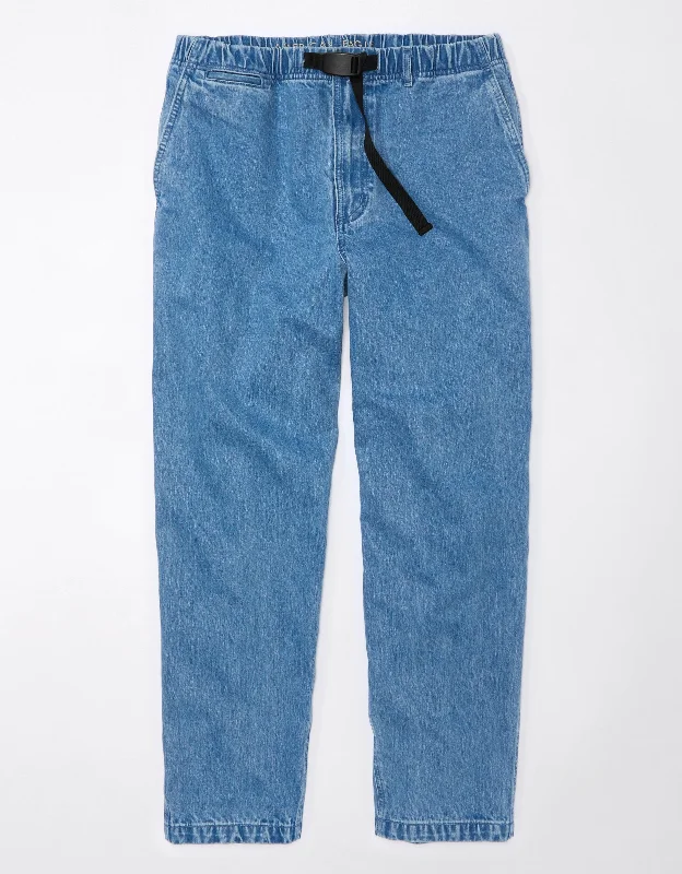 Men's Slim Fit Stretch Jeans in Dark Wash for a Modern and Comfortable LookAE Belted Loose Jean Men's Slim Fit Stretch Jeans in Dark Wash for a Modern and Comfortable LookAE Belted Loose Jean