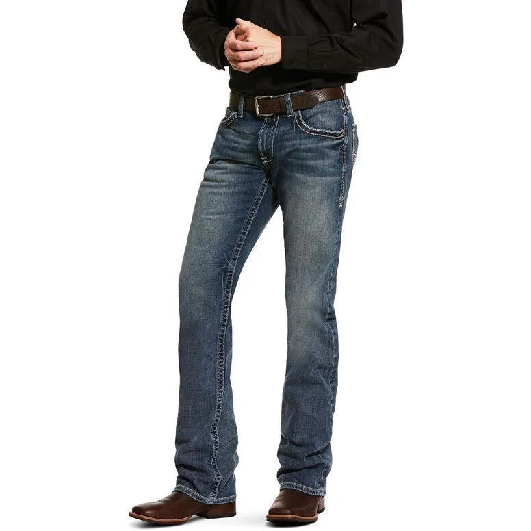 Men's High - Waisted Jeans in a Medium Wash for a Vintage - Style RevivalAriat Men's M5 Slim Stretch Adkins Straight Leg Jean Men's High - Waisted Jeans in a Medium Wash for a Vintage - Style RevivalAriat Men's M5 Slim Stretch Adkins Straight Leg Jean