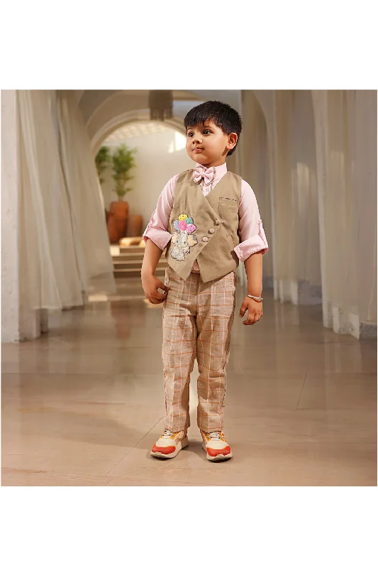 Plus Size Men's Floral Print Blazer in Pink and Purple for a Bold and Fashion - Forward StatementBeige Elephant Motifs Waist Coat With Shirt And Pant Set Plus Size Men's Floral Print Blazer in Pink and Purple for a Bold and Fashion - Forward StatementBeige Elephant Motifs Waist Coat With Shirt And Pant Set