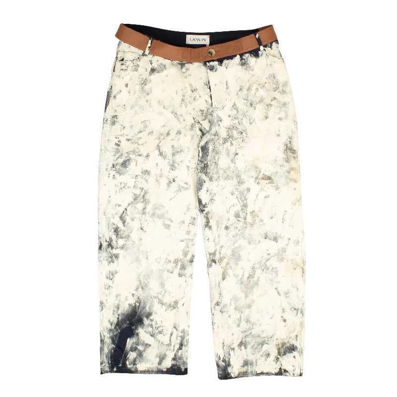 Men's Cargo Jeans with Multiple Pockets for a Practical and Outdoor - Friendly LookLANVIN X Gallery Dept. Midnight Blue Painted Belted Pants Men's Cargo Jeans with Multiple Pockets for a Practical and Outdoor - Friendly LookLANVIN X Gallery Dept. Midnight Blue Painted Belted Pants