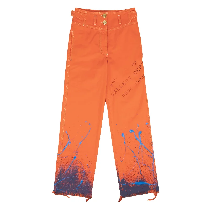 Men's Jeans with a Button - Fly for a Traditional and Classic AestheticLANVIN X GALLERY DEPT. Orange Logo Oversized Jeans Men's Jeans with a Button - Fly for a Traditional and Classic AestheticLANVIN X GALLERY DEPT. Orange Logo Oversized Jeans