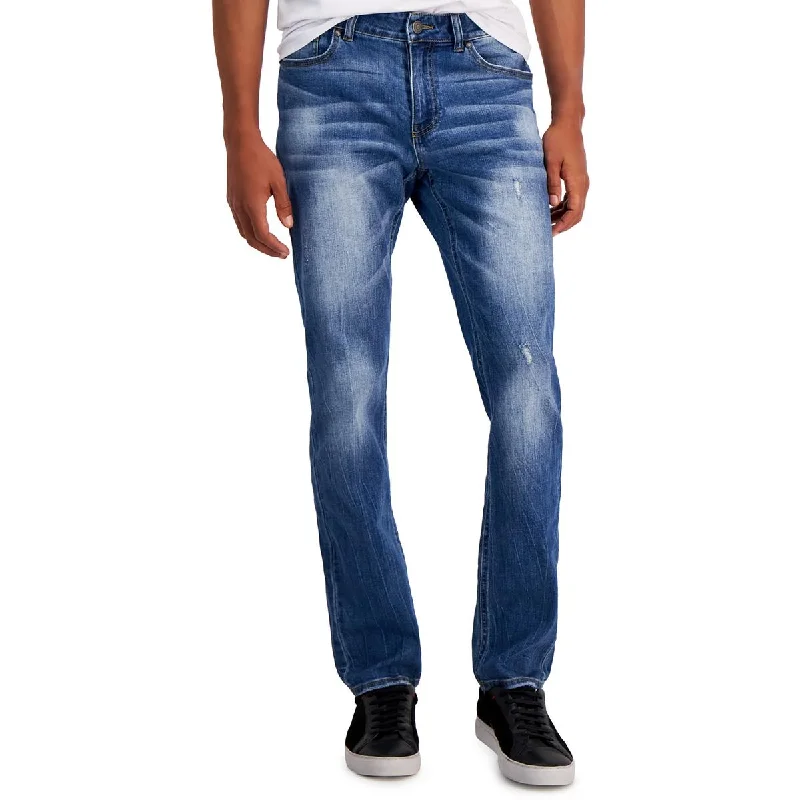 Men's Stretch Jeans with a Moisture - Wicking Lining for Active LifestylesMens Distressed Medium Wash Slim Jeans Men's Stretch Jeans with a Moisture - Wicking Lining for Active LifestylesMens Distressed Medium Wash Slim Jeans