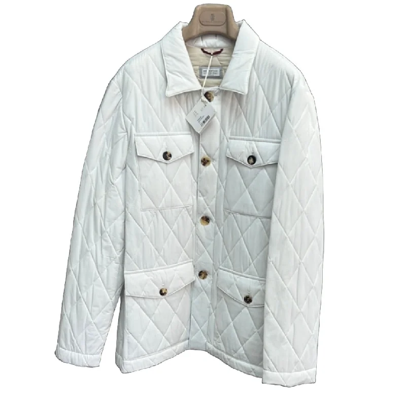 Windbreaker men jackets with UV protection for outdoor activitiesBrunello Cucinelli Mens New Outerwear White Lightweight Quilted Jacket Windbreaker men jackets with UV protection for outdoor activitiesBrunello Cucinelli Mens New Outerwear White Lightweight Quilted Jacket