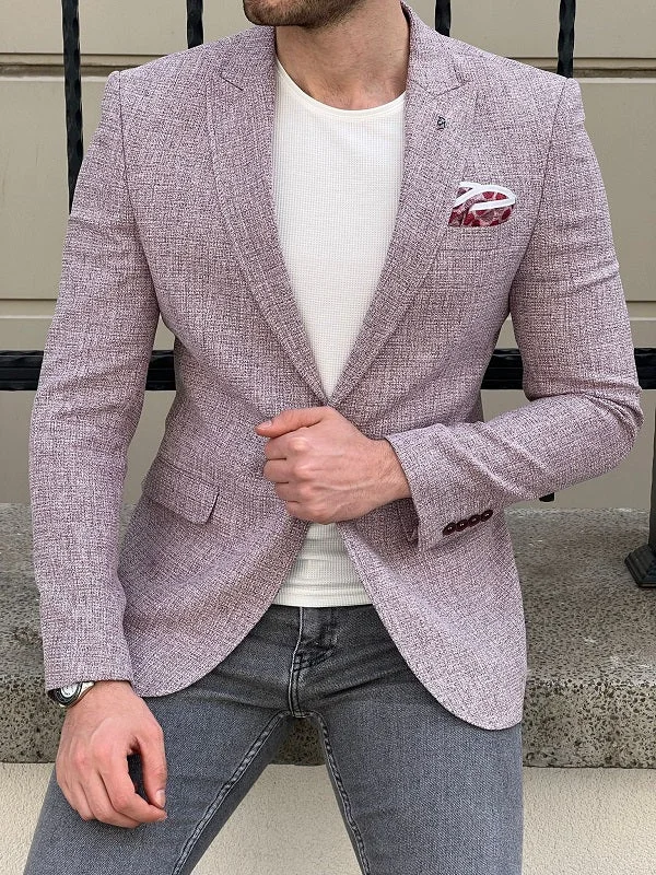 Slim Fit Men's Navy Blue Wool Blazer for a Classic and Professional LookHazel Burgundy Slim Fit Peak Lapel Blazer Slim Fit Men's Navy Blue Wool Blazer for a Classic and Professional LookHazel Burgundy Slim Fit Peak Lapel Blazer