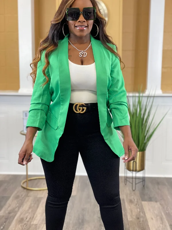Plus Size Men's Herringbone Patterned Blazer in Grey for a Timeless and Sophisticated AppearanceBusy Babe 3/4 Sleeve Blazer up to 3XL (Green) Plus Size Men's Herringbone Patterned Blazer in Grey for a Timeless and Sophisticated AppearanceBusy Babe 3/4 Sleeve Blazer up to 3XL (Green)