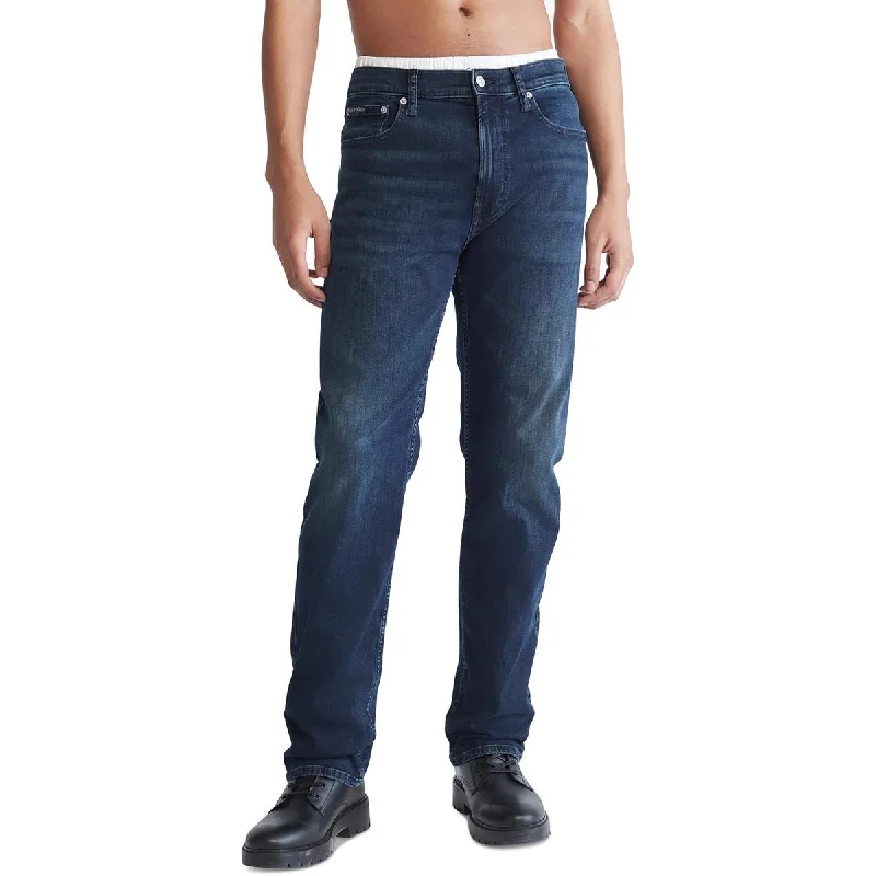 Calvin Klein Jeans Mens Faded Denim Straight Leg Jeans