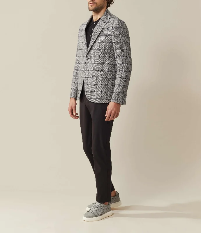 Plus Size Men's Herringbone Patterned Blazer in Grey for a Timeless and Sophisticated AppearanceVeste casual grise "Manolo" Plus Size Men's Herringbone Patterned Blazer in Grey for a Timeless and Sophisticated AppearanceVeste casual grise "Manolo"