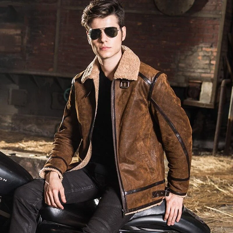 Hooded men jackets with a detachable faux - fur trim for added warmthCasual Men's Real Pigskin Leather Solid Zipper Closure Motorcycle Jacket Hooded men jackets with a detachable faux - fur trim for added warmthCasual Men's Real Pigskin Leather Solid Zipper Closure Motorcycle Jacket