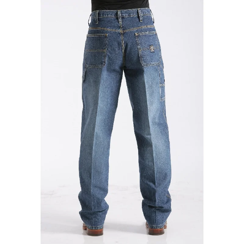 Men's Jeans with a Cargo - Inspired Knee Pocket for Extra StorageCinch Men's Loose Fit Blue Label Jean-Medium Stonewash