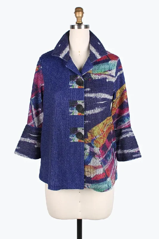 Tailored men jackets to pair with formal trousers for business meetingsDamee Abstract Painting Button patch jacket 4830-IND Tailored men jackets to pair with formal trousers for business meetingsDamee Abstract Painting Button patch jacket 4830-IND