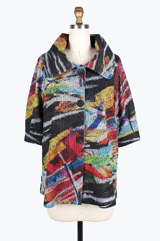 Denim men jackets with embroidered patches for a personalized touchDamee Abstract Painting Swing Jacket 4824-MLT Denim men jackets with embroidered patches for a personalized touchDamee Abstract Painting Swing Jacket 4824-MLT