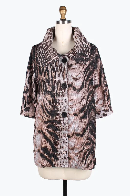 Down - filled men jackets in bright colors for winter fashionDamee Animal Print Swing Jacket 4825-BRN Down - filled men jackets in bright colors for winter fashionDamee Animal Print Swing Jacket 4825-BRN