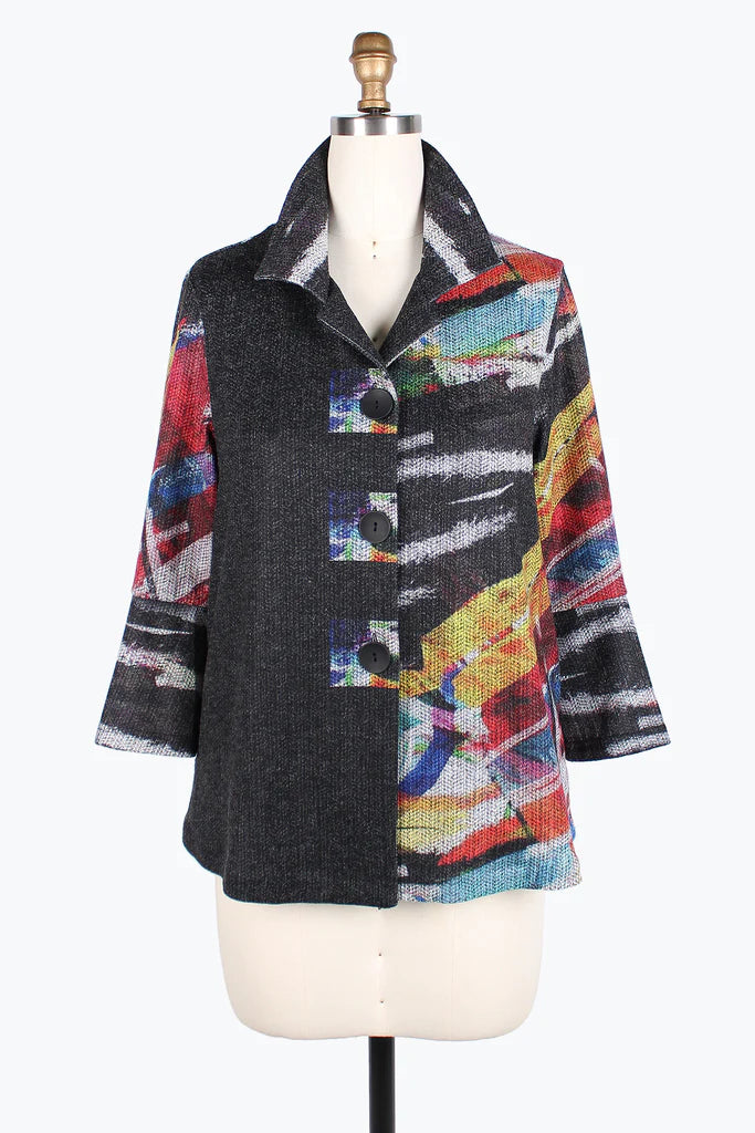 Stretch - fabric men jackets for unrestricted movement during workoutsDamee Colorful Stripe Button Patch Jacket 4833-mlt Stretch - fabric men jackets for unrestricted movement during workoutsDamee Colorful Stripe Button Patch Jacket 4833-mlt