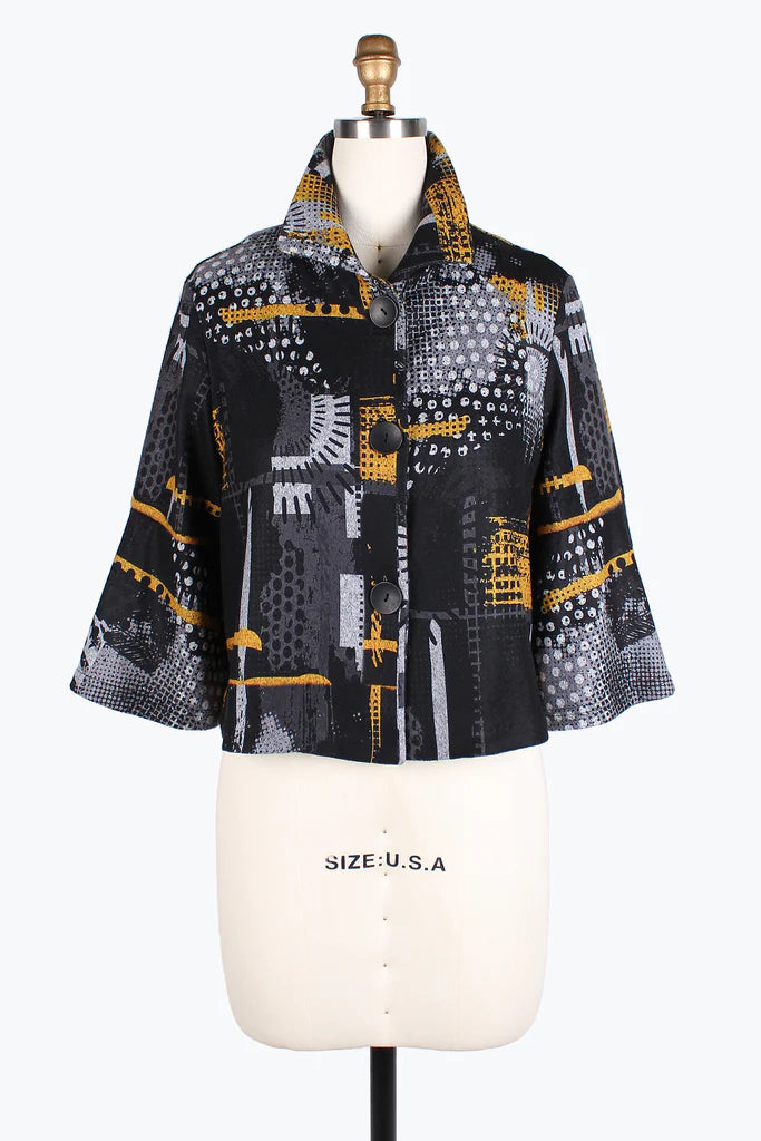 Performance - driven men jackets with breathable fabric for sportsDamee Multi-dot Cropped Jacket 4837-Gry