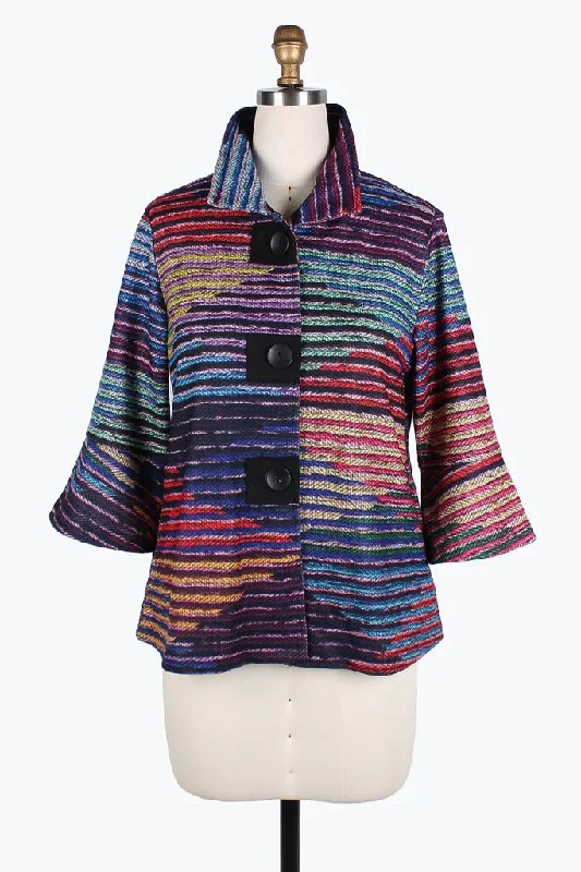 Lightweight men jackets made from recycled nylon for eco - friendly travelDamee Multi-Stripe Button Patch Jacket 4820-MLT Lightweight men jackets made from recycled nylon for eco - friendly travelDamee Multi-Stripe Button Patch Jacket 4820-MLT