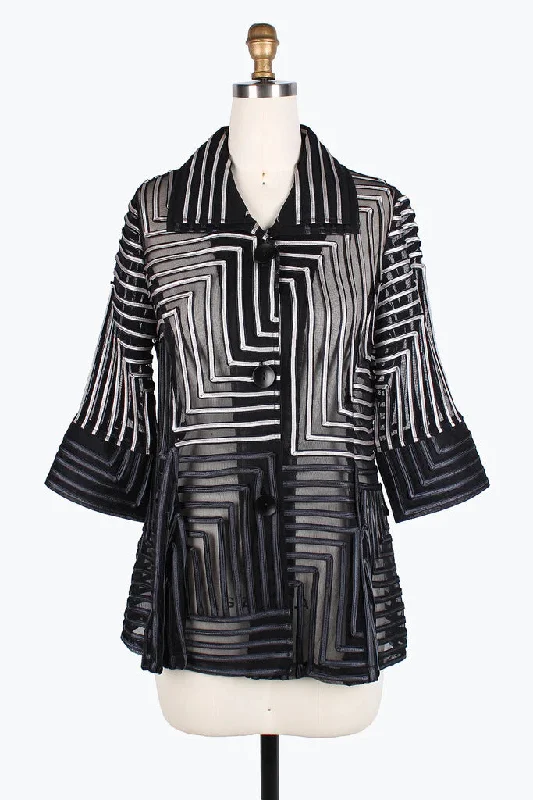 Checkered men jackets in a plaid pattern for a preppy appearanceDamee Two-Tone Maze Soutache Jacket 2370-GRY - Grey Checkered men jackets in a plaid pattern for a preppy appearanceDamee Two-Tone Maze Soutache Jacket 2370-GRY - Grey