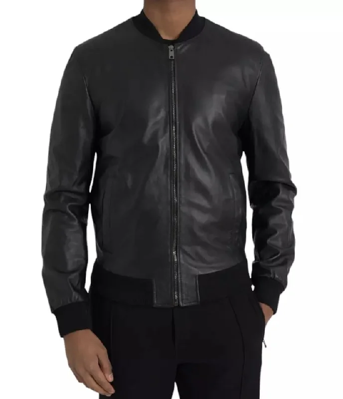 Checkered men jackets in a plaid pattern for a preppy appearanceDolce & Gabbana Bomber Leather Full Zip Biker Blouson Men's Jacket (Pre-Owned) Checkered men jackets in a plaid pattern for a preppy appearanceDolce & Gabbana Bomber Leather Full Zip Biker Blouson Men's Jacket (Pre-Owned)