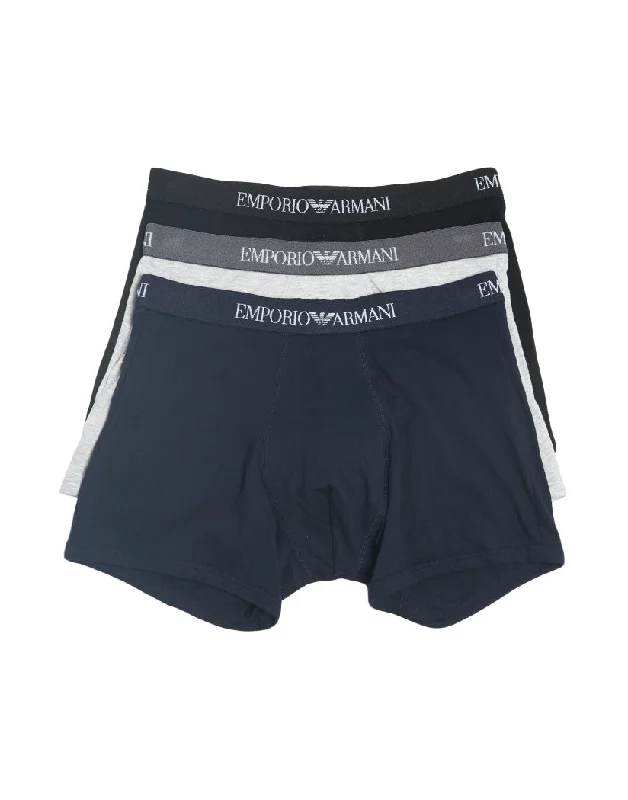 Men's boxer briefs with a long - lasting elasticEmporio Armani Pure Cotton 3-Pack Boxer Brief 111611 Men's boxer briefs with a long - lasting elasticEmporio Armani Pure Cotton 3-Pack Boxer Brief 111611