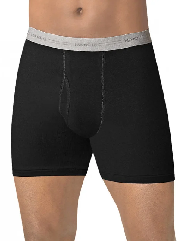 Men's seamless boxer briefs for a smooth fit​Hanes Men 5-Pack Boxer Briefs with Comfort Flex Waistband 2349Z5