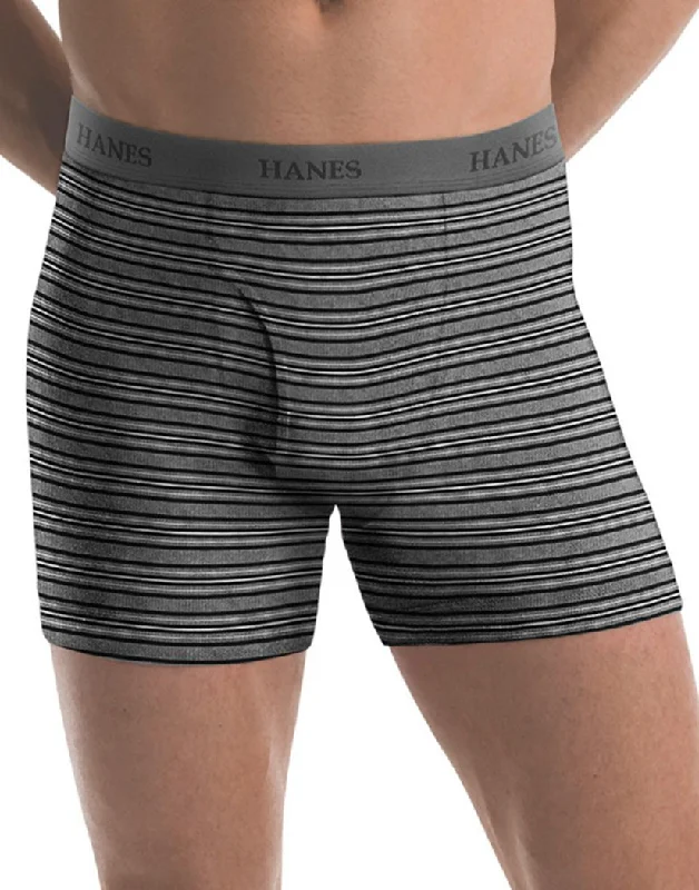 Men's boxer briefs with a quick - drying liningHanes Men TAGLESS Ultimate Fashion Stripe Boxer Briefs with Comfort Flex Waistband 5-Pack 76925S Men's boxer briefs with a quick - drying liningHanes Men TAGLESS Ultimate Fashion Stripe Boxer Briefs with Comfort Flex Waistband 5-Pack 76925S