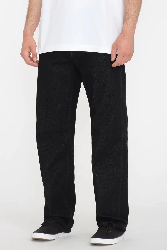 Plus Size Men's Straight Leg Jeans with Reinforced Knees for DurabilityModown Jean Black Rinser