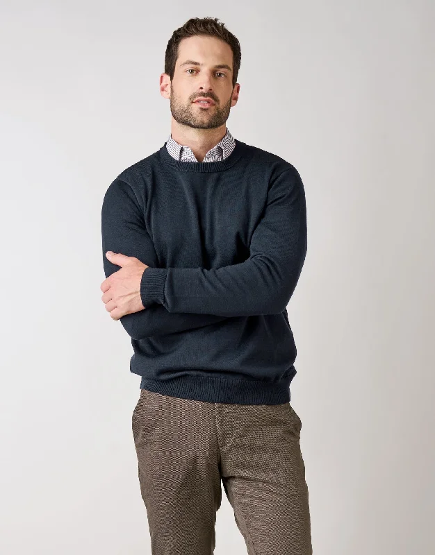 Men's Patterned Checkered Cotton Blazer in Multicolor for a Stylish and Trendy AppearanceNaseby Navy Crew Neck Jersey Men's Patterned Checkered Cotton Blazer in Multicolor for a Stylish and Trendy AppearanceNaseby Navy Crew Neck Jersey