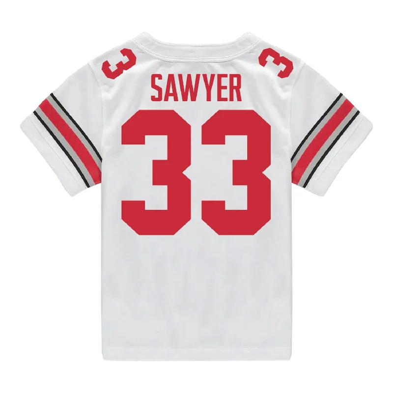 Men's Breathable Polyester Running Jerseys in Bright Neon Colors for High - Visibility WorkoutsOhio State Buckeyes Nike #33 Jack Sawyer Student Athlete White Football Jersey Men's Breathable Polyester Running Jerseys in Bright Neon Colors for High - Visibility WorkoutsOhio State Buckeyes Nike #33 Jack Sawyer Student Athlete White Football Jersey
