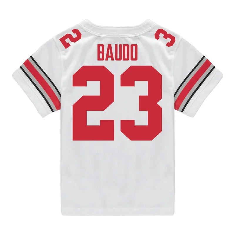 Men's Breathable Polyester Running Jerseys in Bright Neon Colors for High - Visibility WorkoutsOhio State Buckeyes Nike #23 Nolan Baudo Student Athlete White Football Jersey Men's Breathable Polyester Running Jerseys in Bright Neon Colors for High - Visibility WorkoutsOhio State Buckeyes Nike #23 Nolan Baudo Student Athlete White Football Jersey