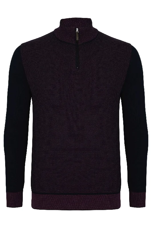 Men's Patterned Checkered Cotton Blazer in Multicolor for a Stylish and Trendy AppearanceQUINN PLUM HALF ZIP Men's Patterned Checkered Cotton Blazer in Multicolor for a Stylish and Trendy AppearanceQUINN PLUM HALF ZIP