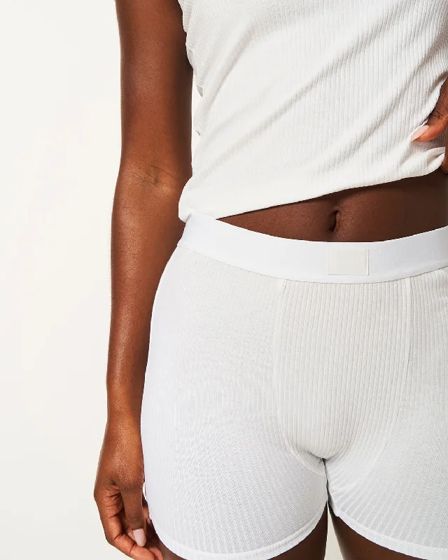 Men's antibacterial boxer briefs for odor control​Ribbed Boxer - White
