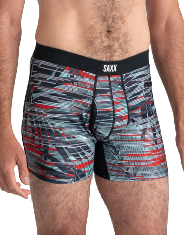 Men's boxer briefs with a moisture - wicking exteriorSAXX Hot Shot Boxer Brief Fly Crystal Palms Fog Blue SXBB09F Men's boxer briefs with a moisture - wicking exteriorSAXX Hot Shot Boxer Brief Fly Crystal Palms Fog Blue SXBB09F
