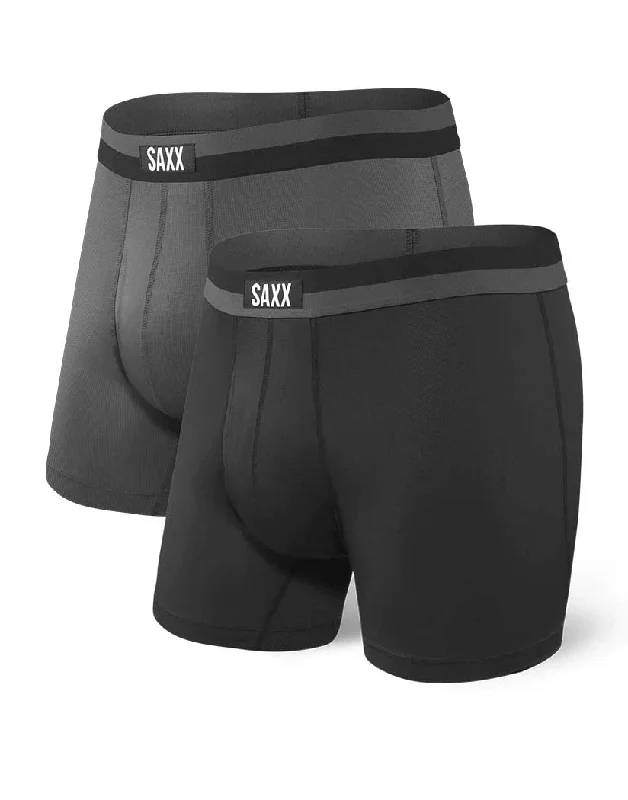 Men's boxer briefs with a moisture - transfer technologySAXX Sport Mesh Boxer Brief Fly 2-Pack SXPP2M Men's boxer briefs with a moisture - transfer technologySAXX Sport Mesh Boxer Brief Fly 2-Pack SXPP2M