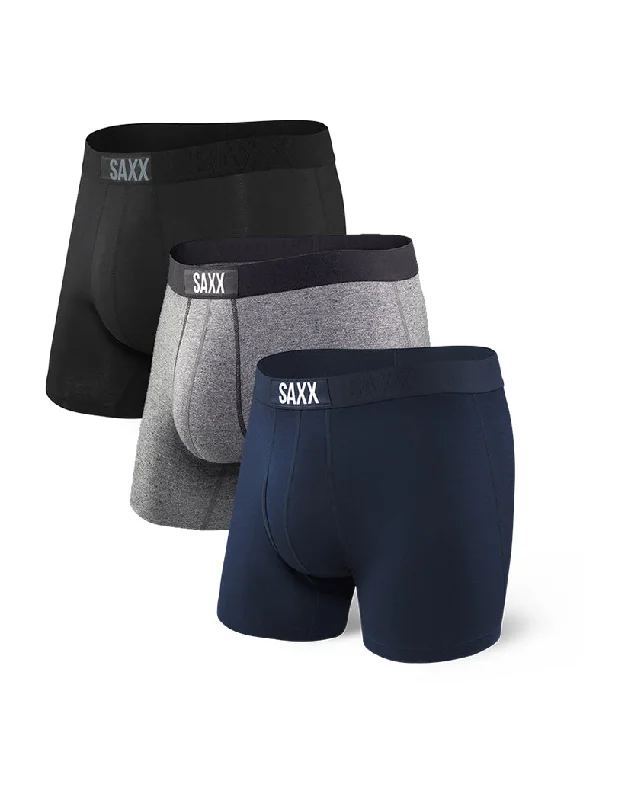 Men's boxer briefs with a ribbed waistband​SAXX Vibe 3-Pack Boxer Brief SXPP3V