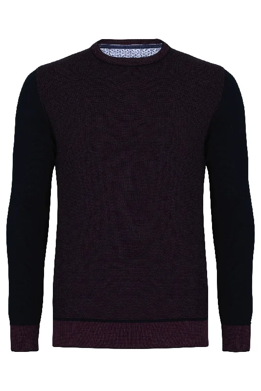 Slim Fit Men's Navy Blue Wool Blazer for a Classic and Professional LookTREVOR PLUM CREW NECK Slim Fit Men's Navy Blue Wool Blazer for a Classic and Professional LookTREVOR PLUM CREW NECK
