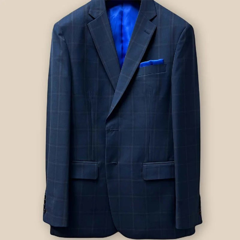 Men's Military - Inspired Khaki Blazer with Epaulettes for a Dapper and Stylish OutfitWestwood Hart Midnight Blue Windowpane Men's Sportcoat Men's Military - Inspired Khaki Blazer with Epaulettes for a Dapper and Stylish OutfitWestwood Hart Midnight Blue Windowpane Men's Sportcoat