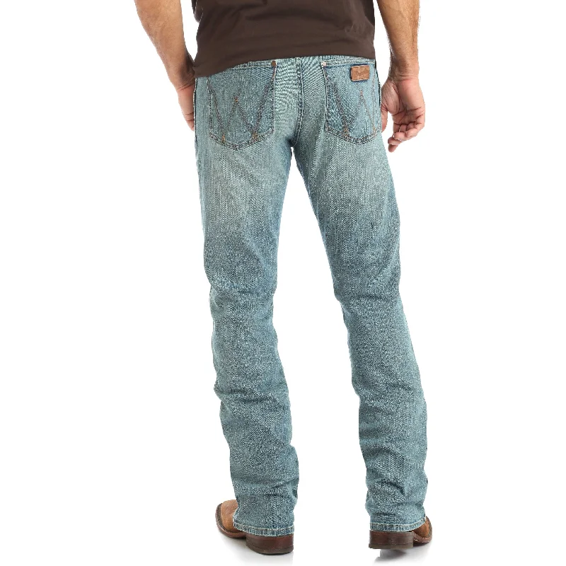 Men's High - Waisted Jeans in a Medium Wash for a Vintage - Style RevivalWrangler Retro Men's Rockdale Slim Boot Jean Men's High - Waisted Jeans in a Medium Wash for a Vintage - Style RevivalWrangler Retro Men's Rockdale Slim Boot Jean