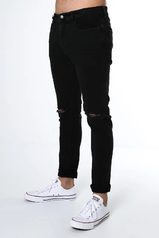 Men's Cargo Jeans with Multiple Pockets for a Practical and Outdoor - Friendly LookZ-One Jean 6 Month Black Men's Cargo Jeans with Multiple Pockets for a Practical and Outdoor - Friendly LookZ-One Jean 6 Month Black