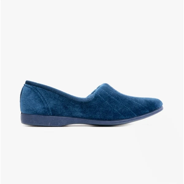 Men's slippers with a decorative pom - pom or tasselAUDREY Slip On Womens Slippers Blueberry